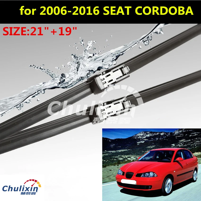 

Щетки стеклоочистителя для 2006-2016 SEAT CORDOBA 2 шт./лот 21 "+ 19" подходят только кнопки