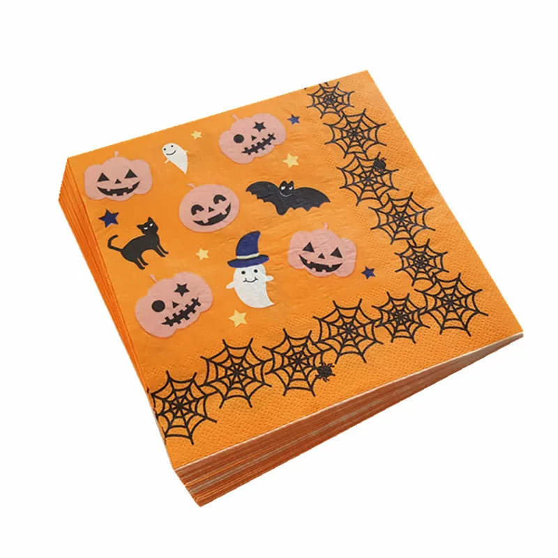 Салфетка из бумаги милая мультяшная Хэллоуин скелет тыква призраки летучие мыши