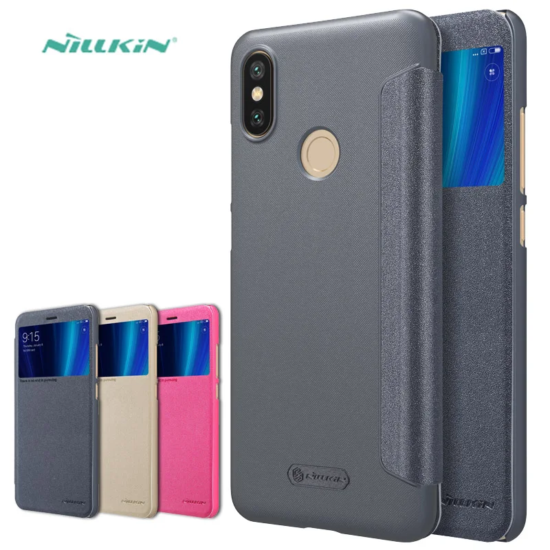 Для Xiaomi mi 6X A2 NILLKIN роскошный сверкающий кожаный чехол книжка смарт с окошком для