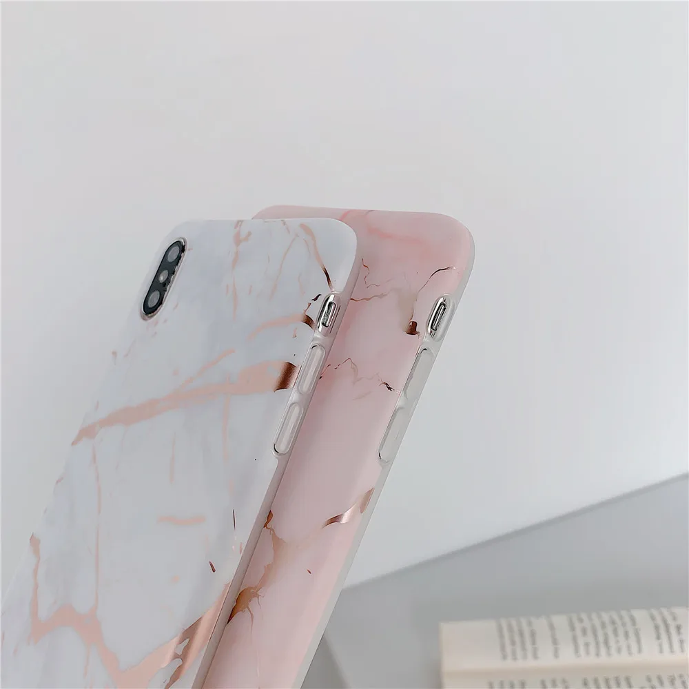 Для iPhone 8 7 6s 6 Plus X Мягкий ТПУ силиконовый чехол с мраморным рисунком