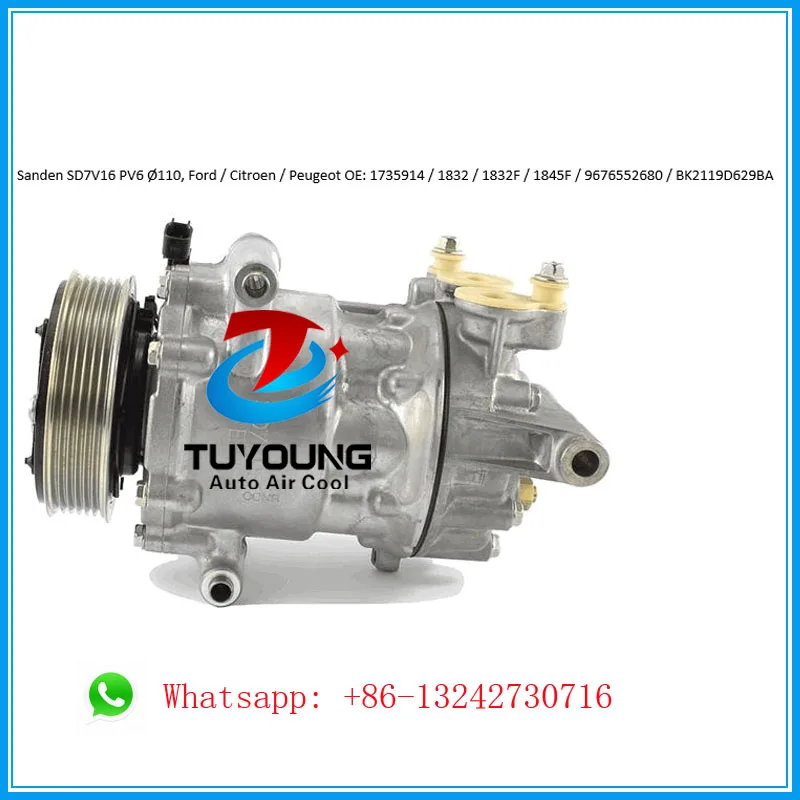 Автоматический компрессор переменного тока VS16 SD7V16 для Ford Transit 2 Citroen Peugeot 1735914 SD1832