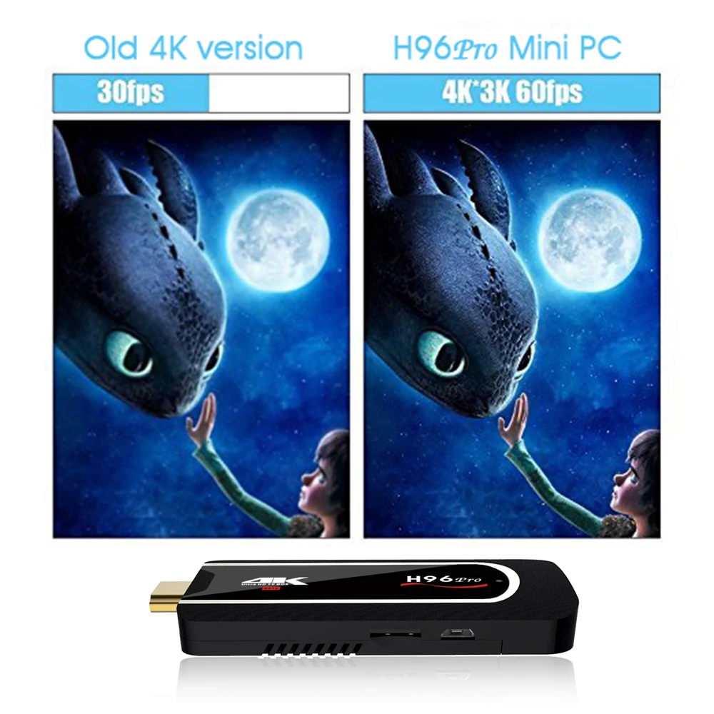 H96 pro 2G/8G 2G/16G Amlogic S912 android stick 7,1 4k ultra tv box H265. mini Android tv Stick Full