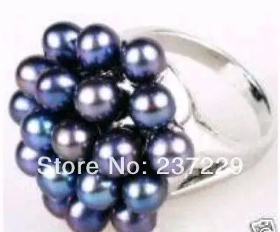 $Forced&gt @ оптовая цена S ^^^ женское кольцо с натуральным черным жемчугом 7 9|ladies rings|ring