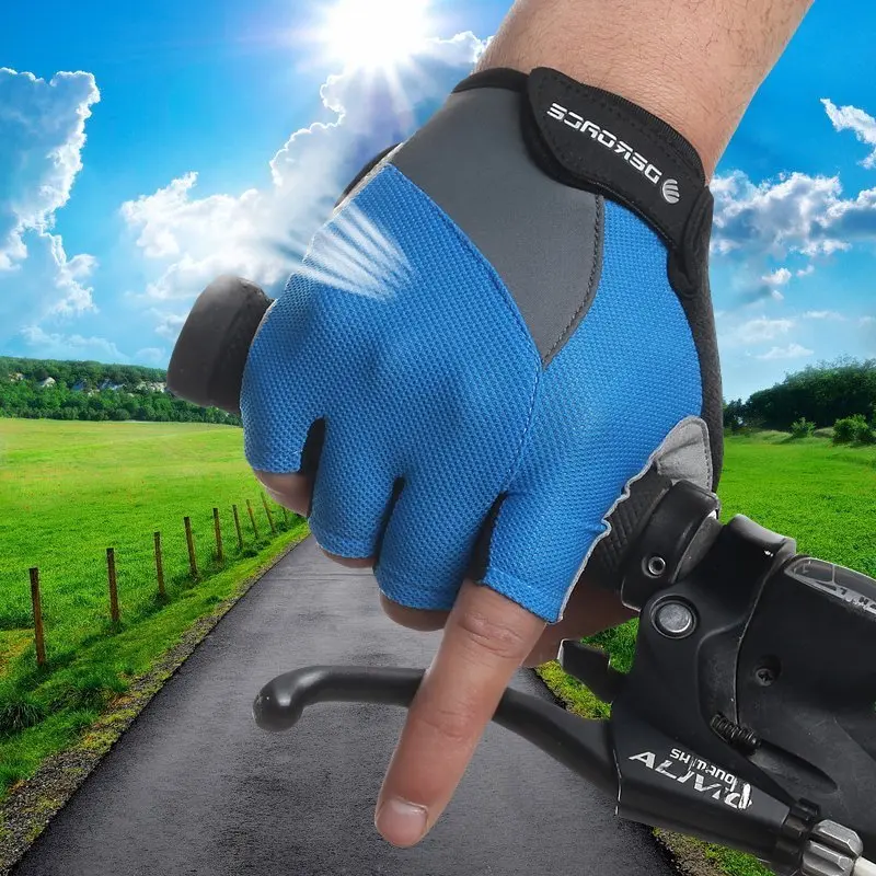 DEROACE дышащий велосипедные перчатки Велосипеды на открытом воздухе гоночный