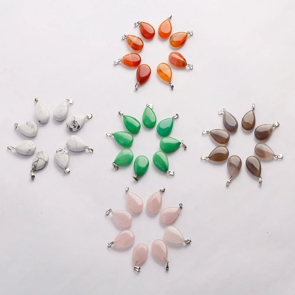 10 шт./лот модные warter drop teardrop Кулон из натурального камня для изготовления ювелирных изделий Шарм точка аксессуары