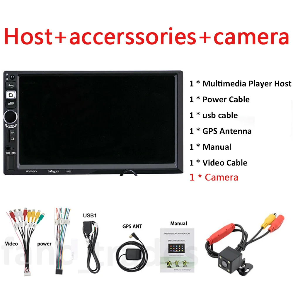 with cable camera 2 Din Android 9,1 2G ram Автомобильный мультимедийный gps Bluetooth навигация 2Din авто радио Wifi стерео FM USB TF Авторадио avtagnitola 47 - Цвет: with cable camera