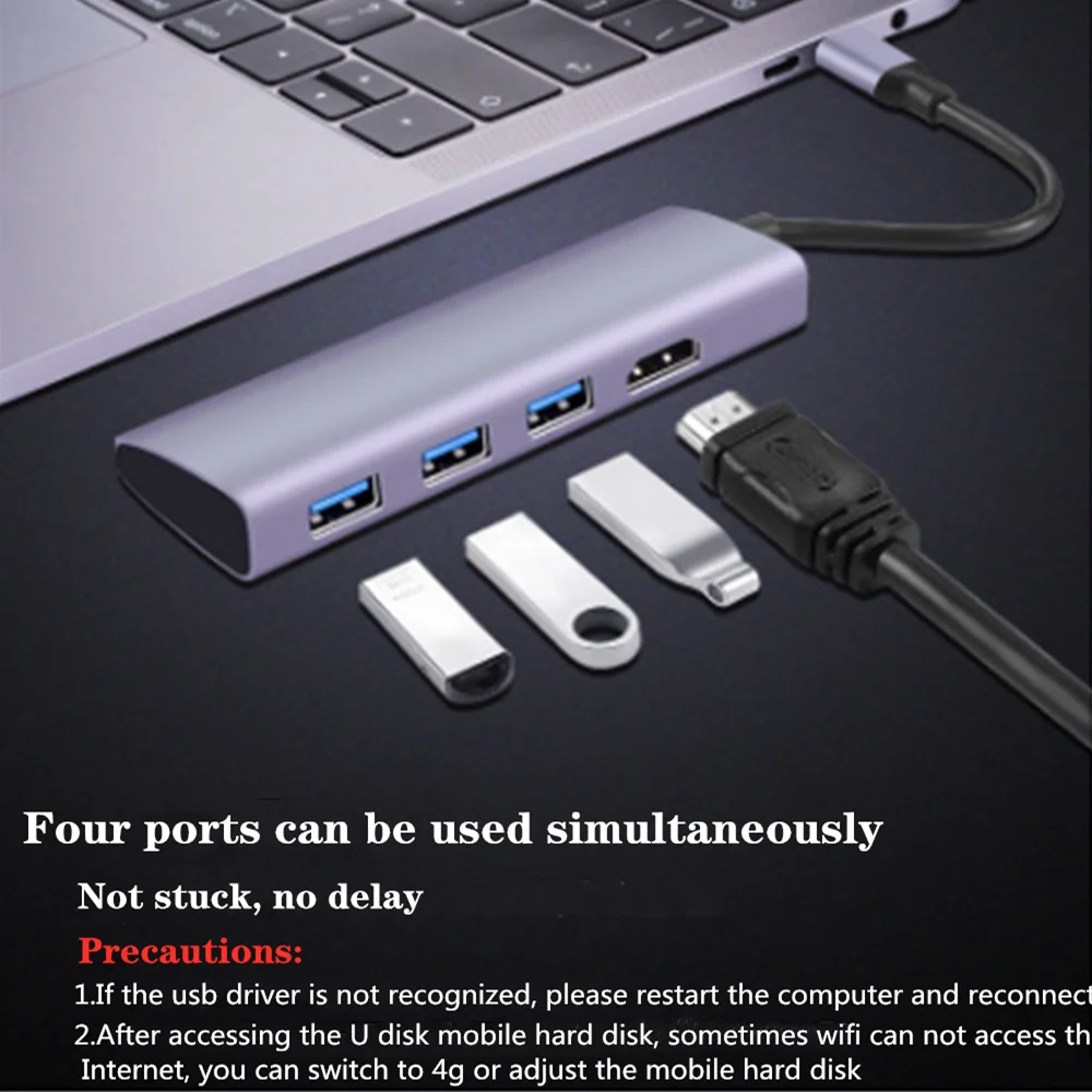 Thunderbolt 3 USB C HUB type c to 0 HDMI конвертер hdmi адаптер для MacBook Huawei Mate 20 Pro Type HUB|Кабели USB| |