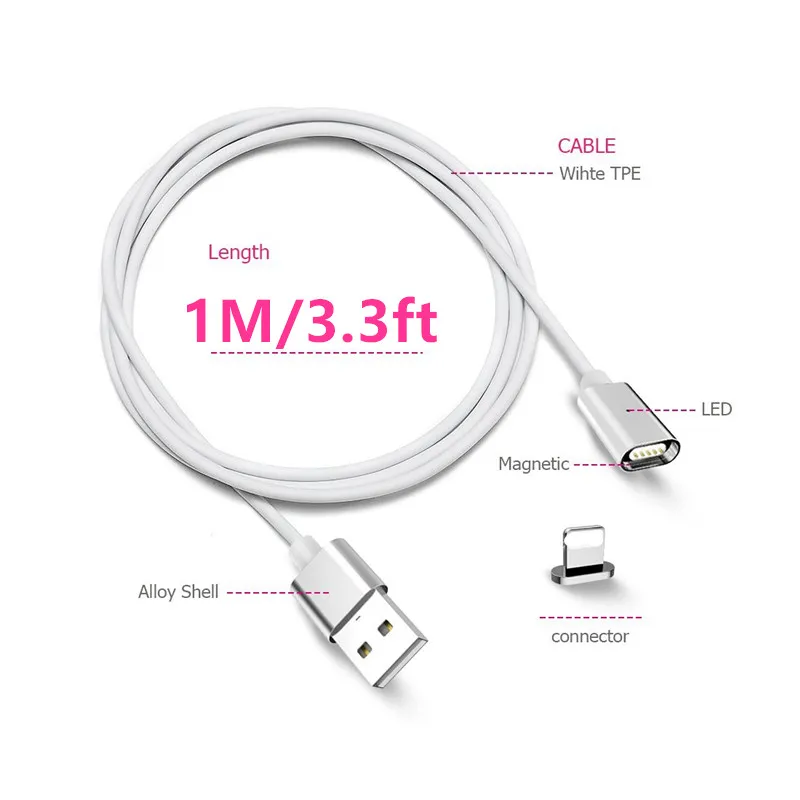 Магнитная Зарядка для Iphone/Micro USB/Type C адаптер быстрое зарядное устройство Xiaomi mi a2 a1