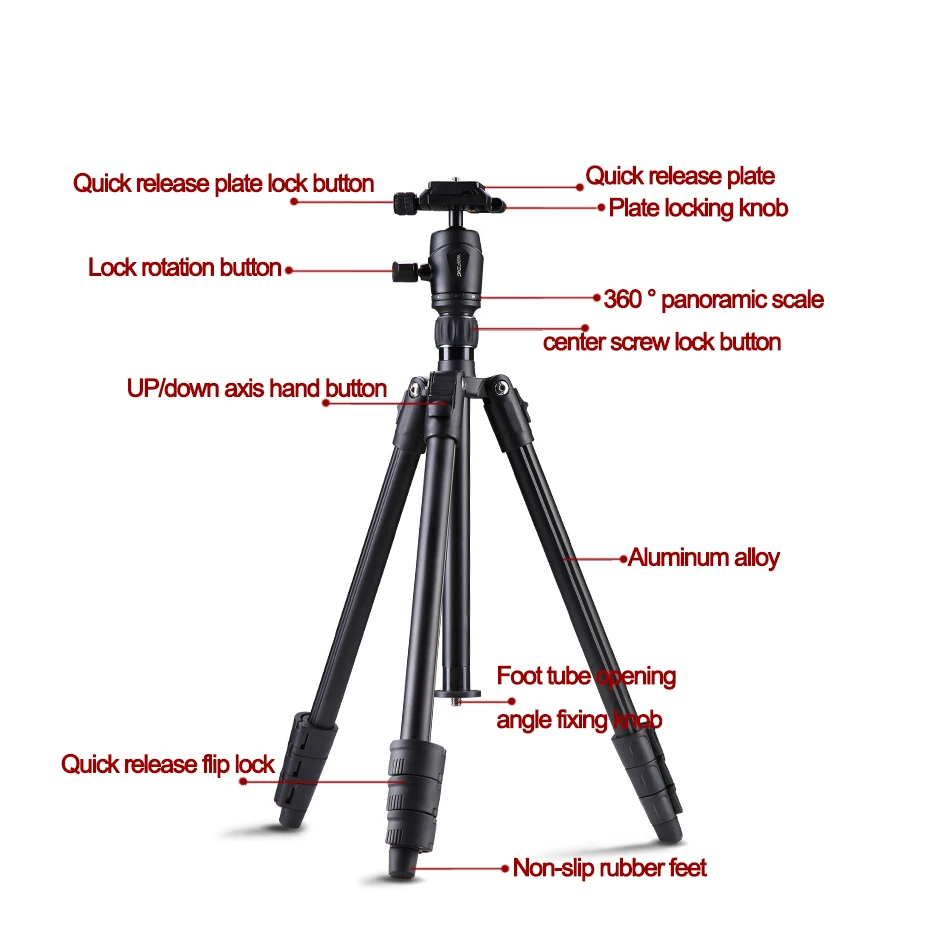 21 &quot~ 58&quot Портативный штатив с шаровой головкой для камеры SDLR видео CD50 |