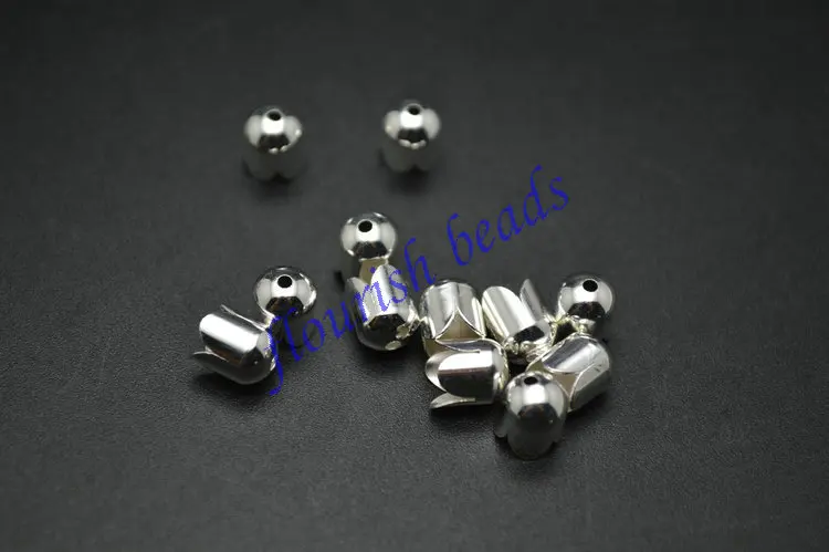 6 мм серебристого цвета металлические медные круглые колпачки для бусин