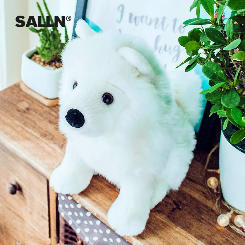 29 см милая плюшевая игрушка Samoye dog супер мягкая для симуляции животных сна