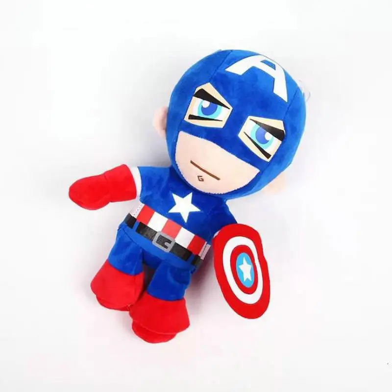 Мстители Super Hero плюшевые игрушки куклы 25 см Человек паук Железный человек Капитан