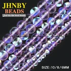 JHNBY фиолетовый Лабрадорит камни бусины высокого качества синтетический блестящий камень 6810 мм круглые свободные бусины ювелирные изделия браслет своими руками