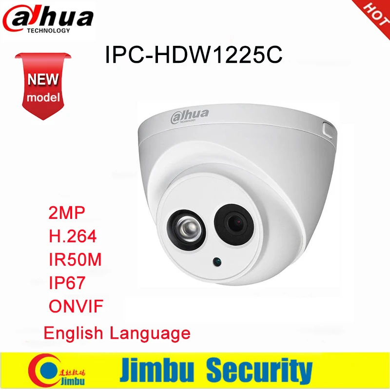 Dahua IP Камера 2MP IPC HDW1225C H.264 IP67 CCTV ИК 50 M наблюдения Сетевая купольная камера