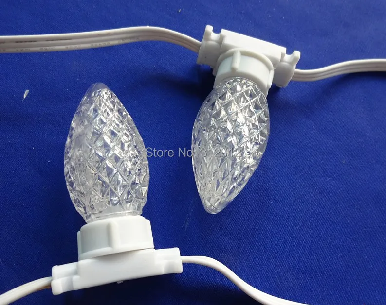 50 узлов DC12V WS2811 Светодиодный ход с крышкой C9 Водонепроницаемый RGB Полноцветный В
