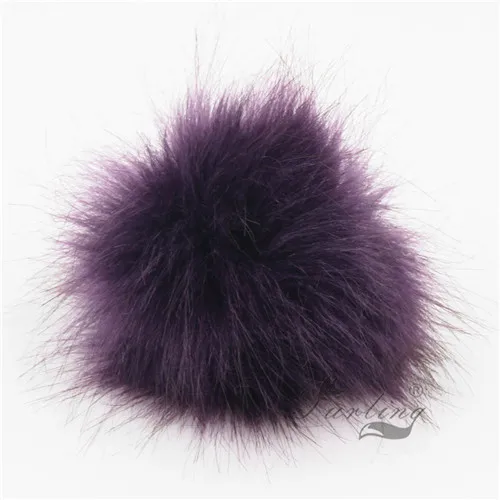 Purple Меховые DIY 1 шт. 10 см/3,9 дюйма искусственные помпоны из лисьего меха для вязания шапок аксессуары цепочки для ключей Аксессуары Шарф помпоны - Цвет: Purple
