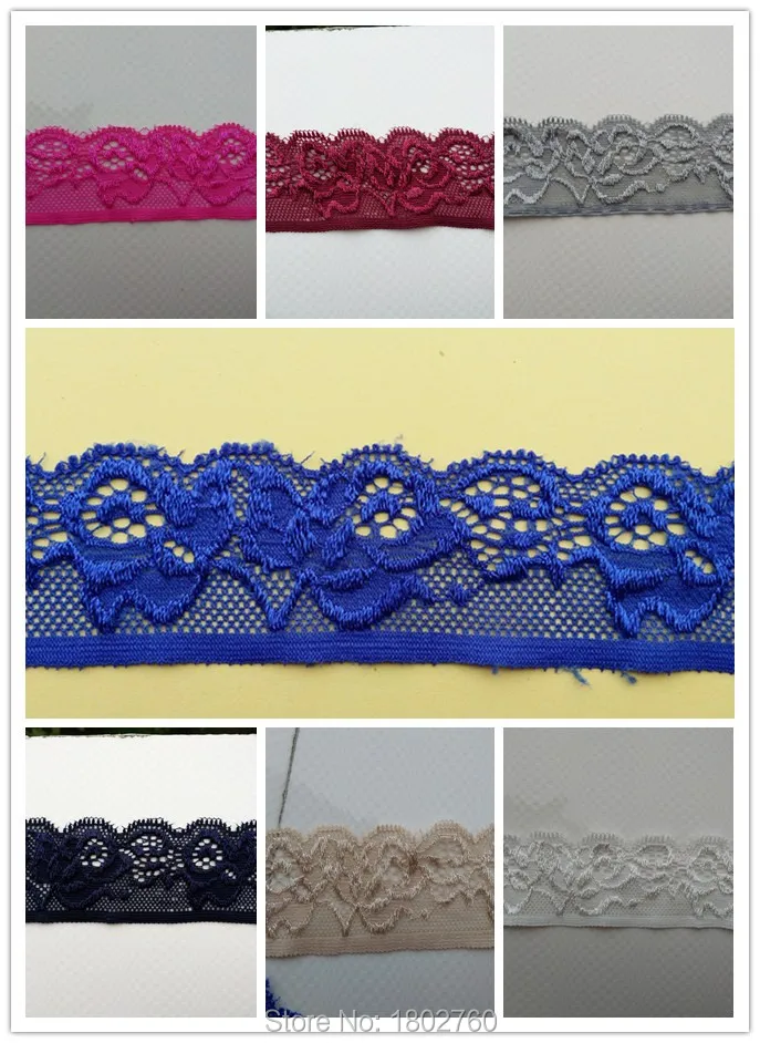 Эластичное кружево ZQCRAFTS 10 ярдов 3 5 см вискоза/нейлон 7 цветов