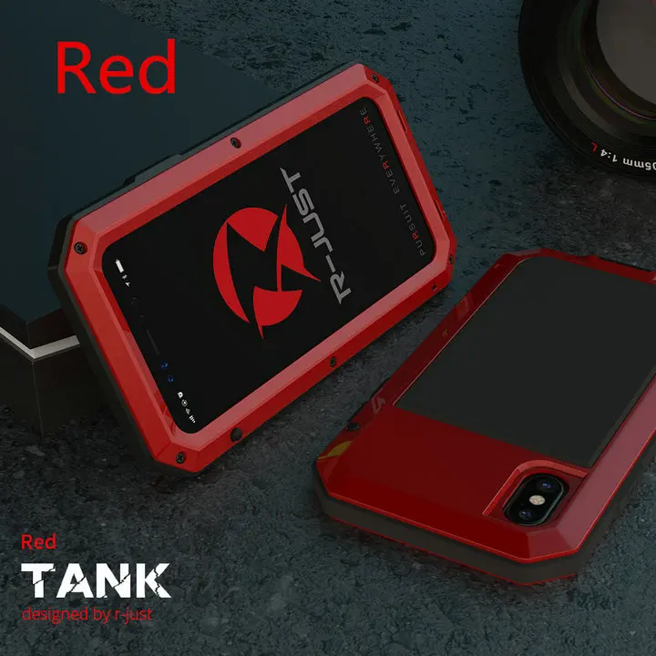 Red Phone Case Сверхпрочная защита Doom армированный металлический алюминиевый чехол для телефона для iPhone XR 6S 7 8 Plus Xs 11 Pro max 5S противоударный пылезащитный чехол - Цвет: Red Phone Case