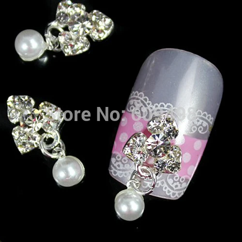 

50 шт./пакет 3D Стразы Цветок с подвесками жемчужные бусины блеск для ногтей сделай сам украшение для ногтей