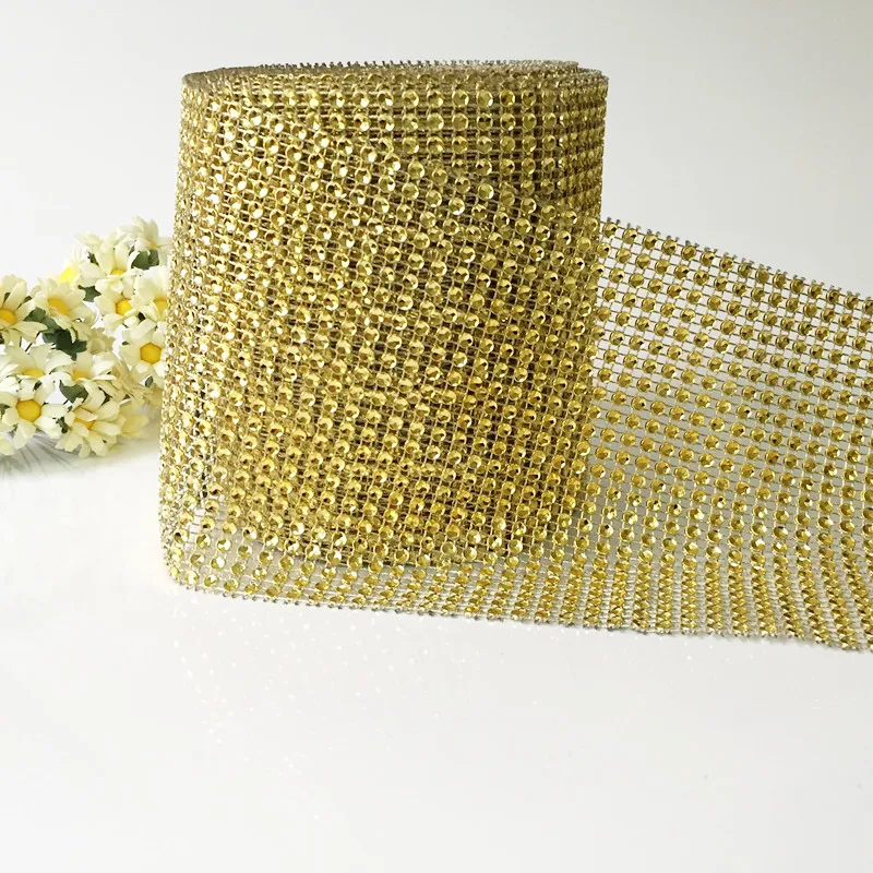 Блестящая Алмазная лента с кристаллами стразами 24rows10Yards|diamond mesh|candle decorationrhinestone