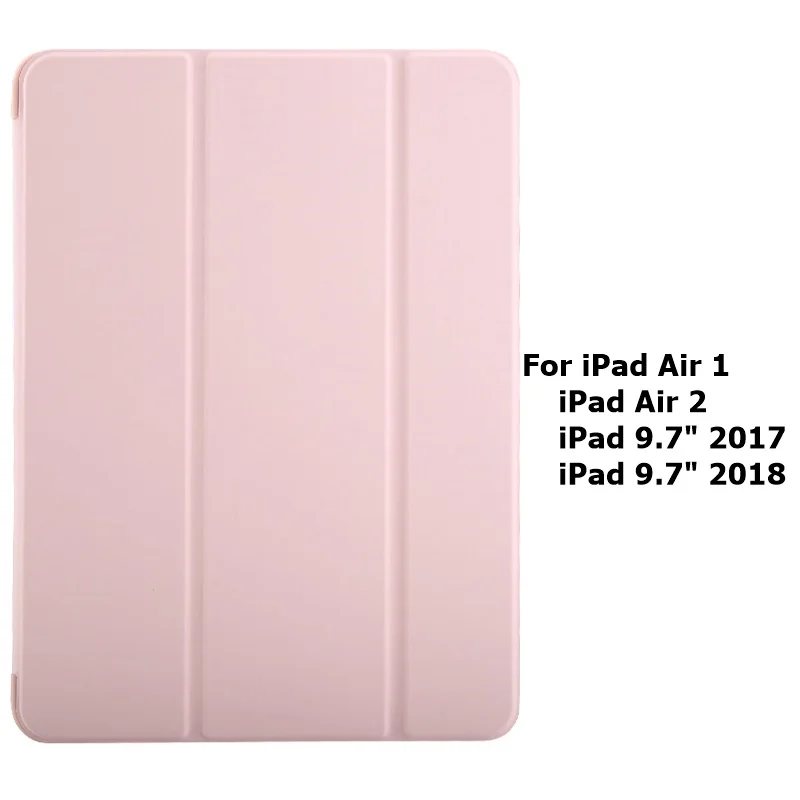 Чехол для iPad Air 1 Air 2 5th 6 9," Чехол для нового iPad 9,7 дюймов чехол Смарт кожаный Стенд мягкий чехол kimTHmall - Цвет: Pink