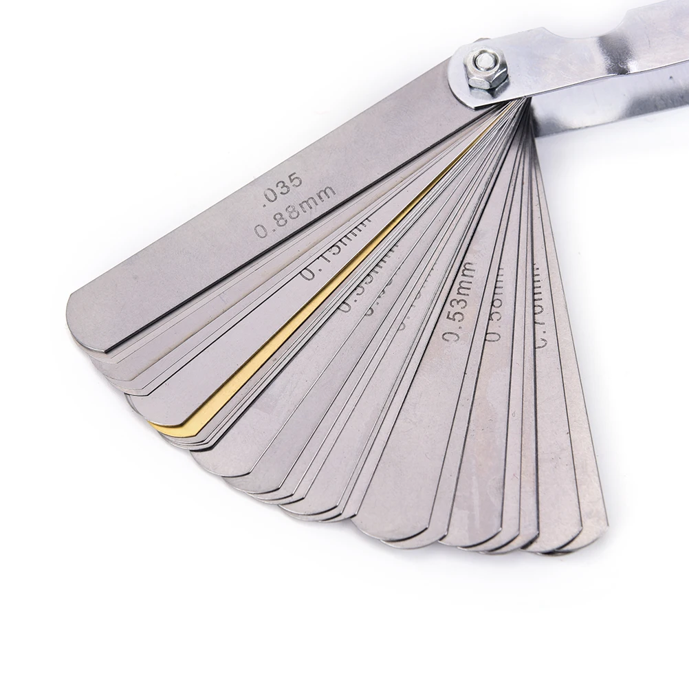 1 set Guitar 32 Blade Feeler Gauge Set Metric Imperial Measure Tune Up Gap Tool high quality | Спорт и развлечения