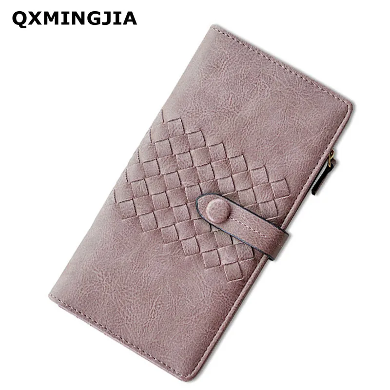 Длинный вместительный женский кошелек QXMINGJIA складной клатч кошельки сумка для