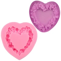 flower rose wreath love heart silicone fondant soap 3d cake mold cupcake jelly candy chocolate decoration baking tool fq2998