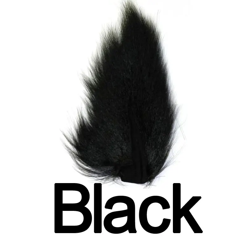Black Завязывание мух нортена Бактейл волосы оленя для форели лосось мух джиг тройной крючок туалетный Baitfish Связывание материал зеленый белый красный - Цвет: Black