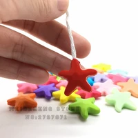 meideheng acrylic beads five pointed starfish candy color straight hole beads for jewelry making child diy beads 20x7mm 40pcbag