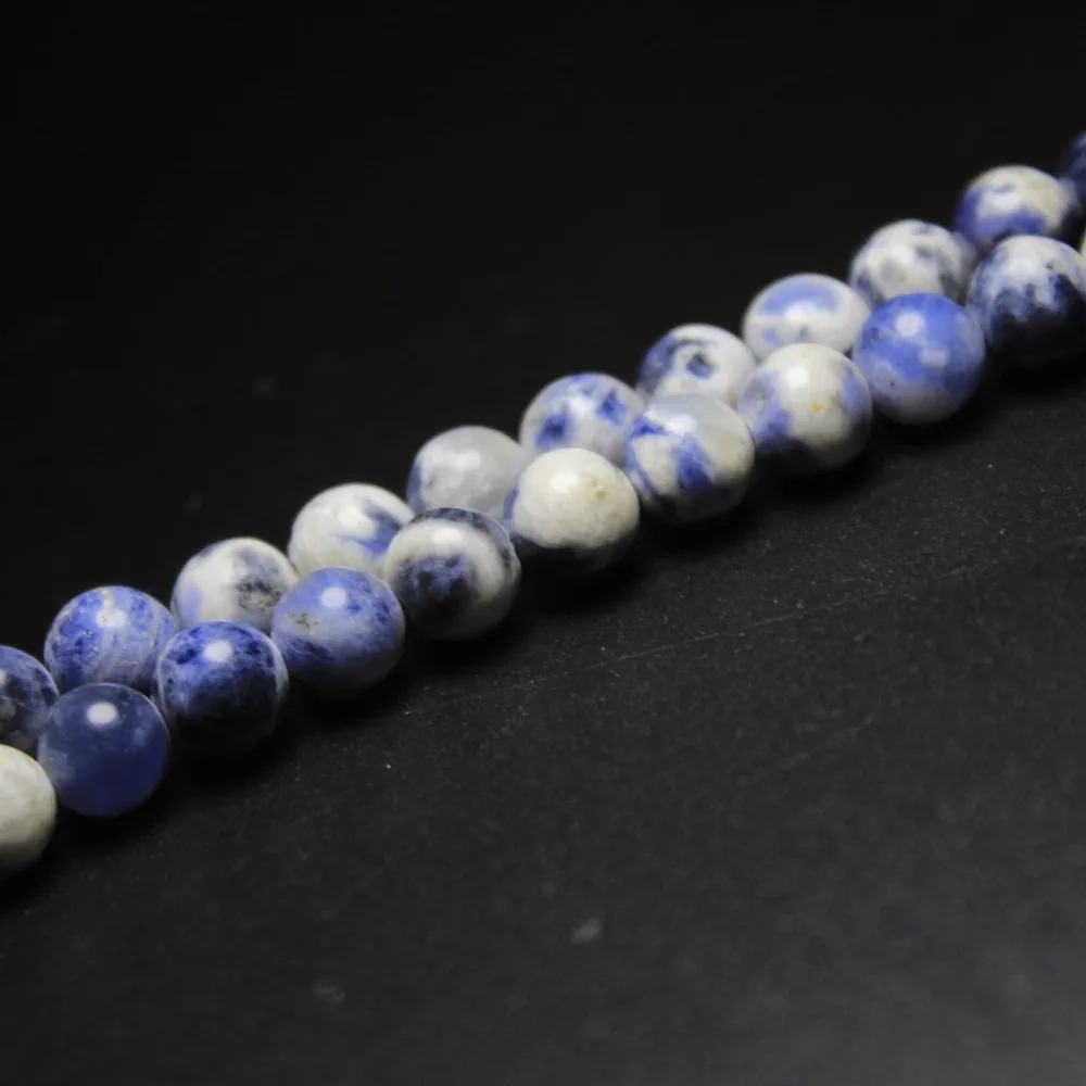 AAA + натуральный белый цветок синие жилы бусины из кальдалита материал браслета 4/