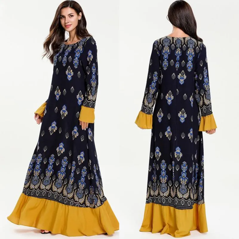 Женское платье Musulmane Vestidos Arabes Elegantes кафтан абайя Дубай исламское Кафтан женское