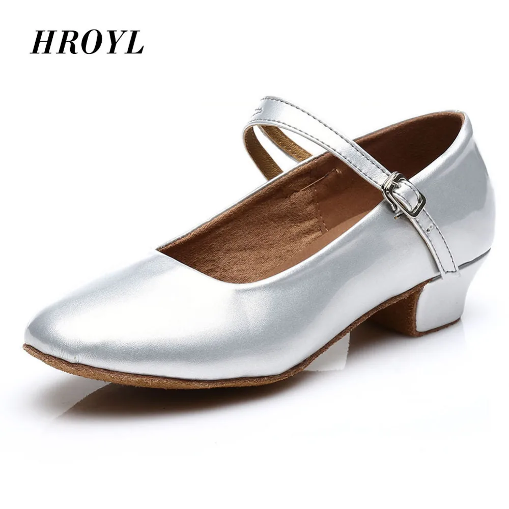 

Children Girls Ballroom Latin Dance Shoes Soft Sole Low Heel Tango Dancing Shoes Heeled Salsa Closed Toe Silver And Gold Sandals