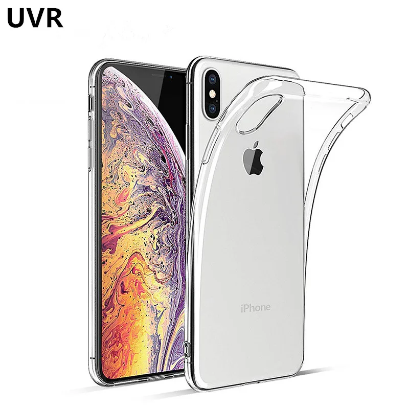 Новинка мягкий ТПУ чехол UVR для iPhone XS Max прозрачные тонкие чехлы MAX XR X 7 PLUS 8 6S 6