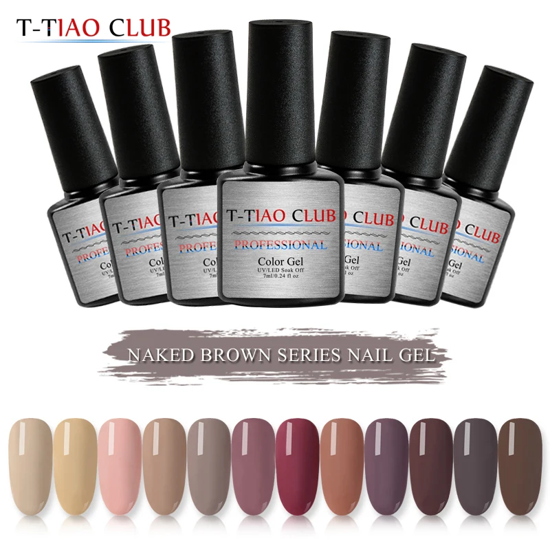 T-TIAO CLUB 7 мл серия кафе чистый цвет Гель-лак для ногтей карамельный кофе