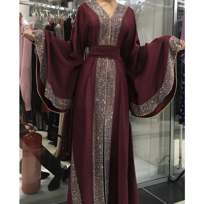 Роскошный Femme кимоно кафтан Handstudded платье из Дубая исламский мусульманский