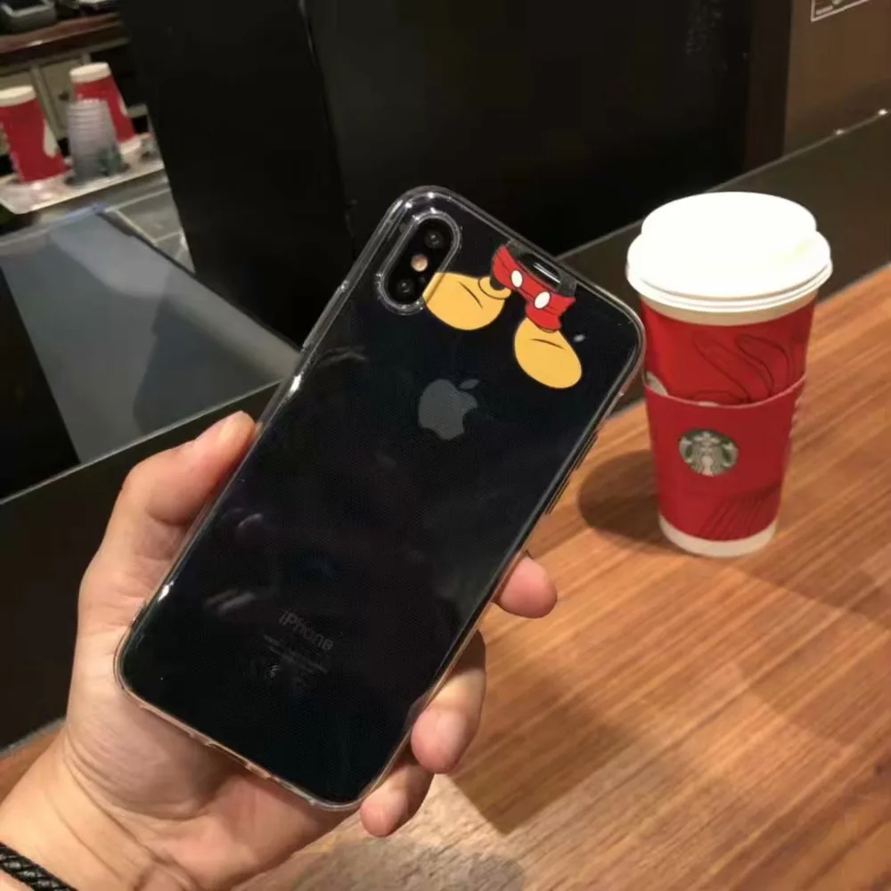 Hazy beauty For iPhone X XS XR Max Case Transparent Mickey Pattern Silicone Soft Cases iphone 6 6S 7 8 plus Back Cover |