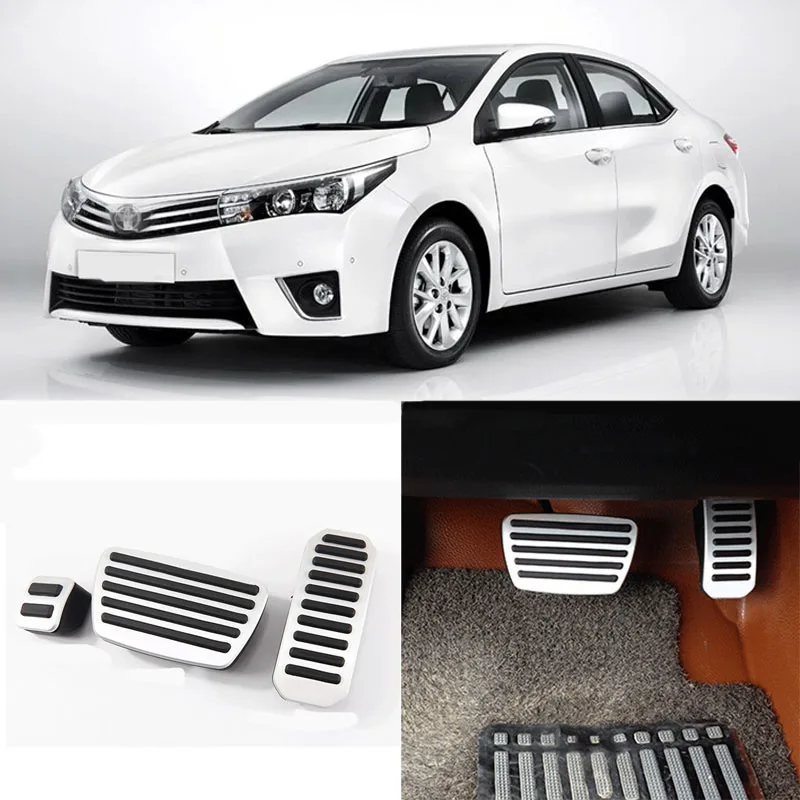 Алюминиевый нескользящий топливный чехол для педали газа тормоза Toyota Corolla 2012 2016 3