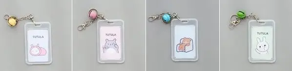 Coloffice 1 шт. Kawaii С мультипликационным рисунком держатель с колокольчиками Note ID кредитный автобус/карта еды хранения канцелярский брелок школьный офис - Цвет: 4-Random