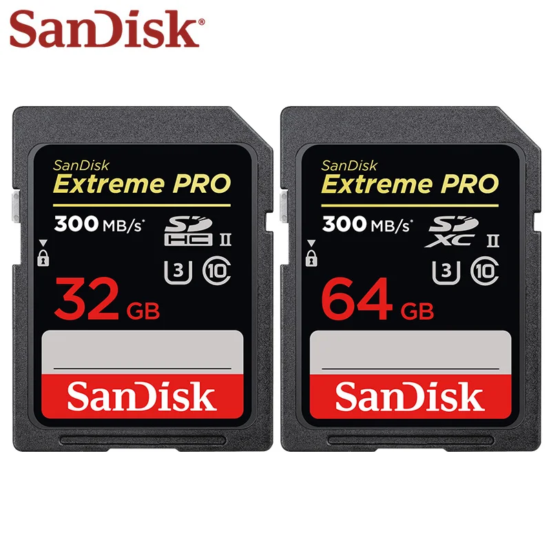 

Original SanDisk Extreme PRO SD Card 64GB 32GB SD Card U3 High Speed Memory Card UHS-II Class 10 300MB/s
