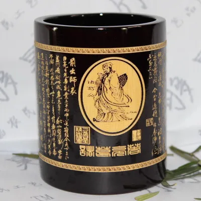 Бесплатная доставка бамбуковый держатель для ручек рельефная китайская