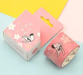 6 1 Pcs Lovely 30mm*5m Cherry Sakura Pig Cat Adhesive Masking Washi Tapes Album Scrapbooking Paper Stickers Label Stationery - Цвет: 6