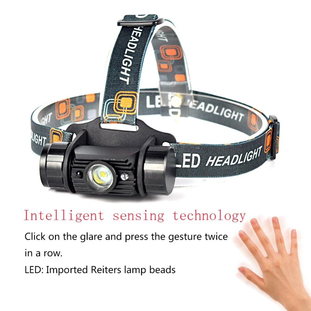 Asafee 800lm 3 Вт Мини ИК-датчик индукции фар USB Перезаряжаемый Lanterna светодиодный налобный фонарь Головной фонарь 18650 аккумулятор