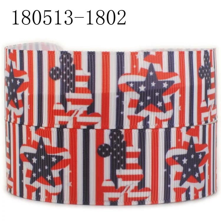 10yards - different size -American stars ribbon -Independent Day/Patriotic/American flags printed grosgrain ribbon/satin | Дом и сад