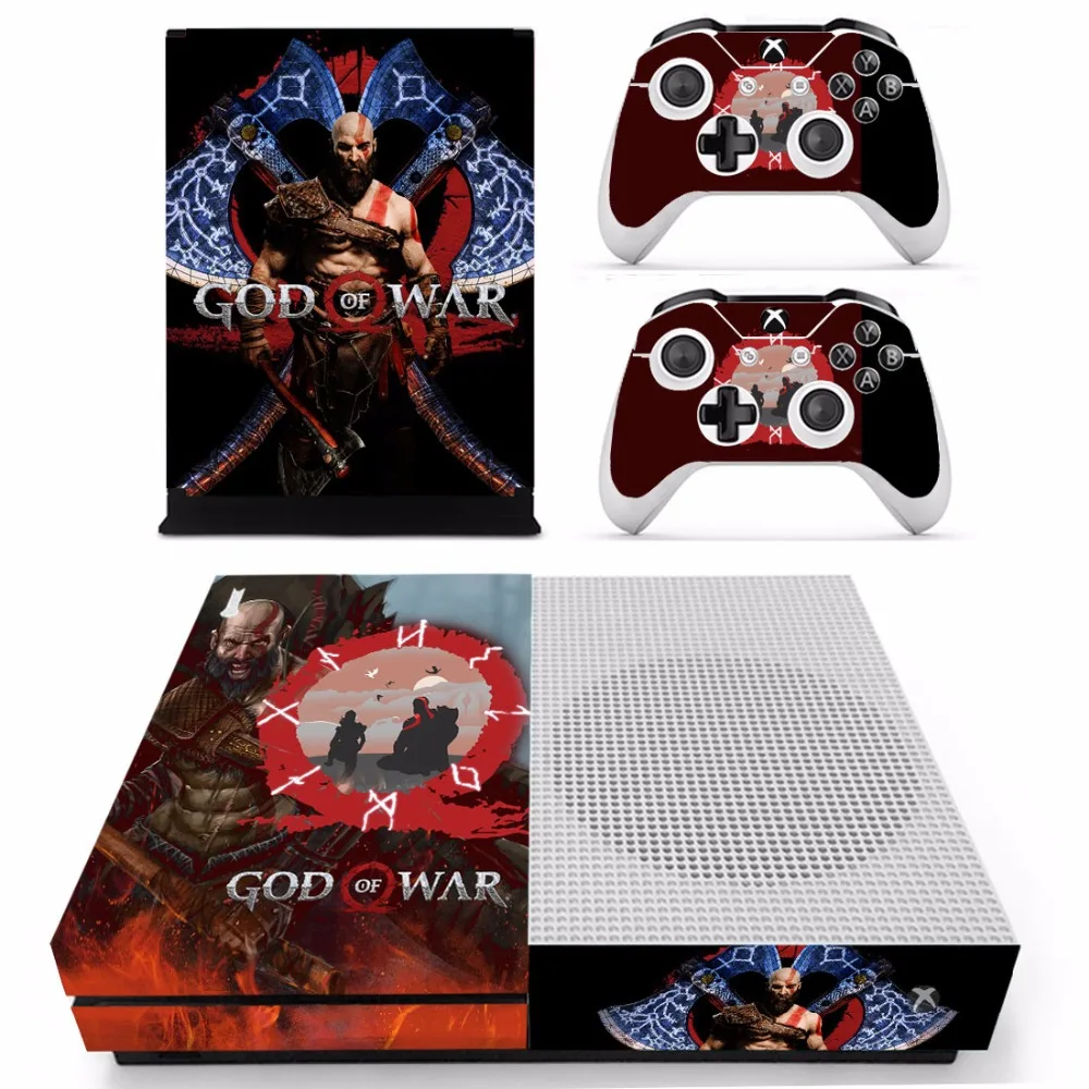 Игра God of War 4 кожи Стикеры наклейка для Microsoft Xbox One S консоли и 2 контроллеры для Xbox One S шкуры Стикеры s винил