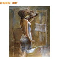 chenistory diy painting by numbers acrylic paint on canvas abstract oil painting for room artwork adornment 40x50cm play violin
