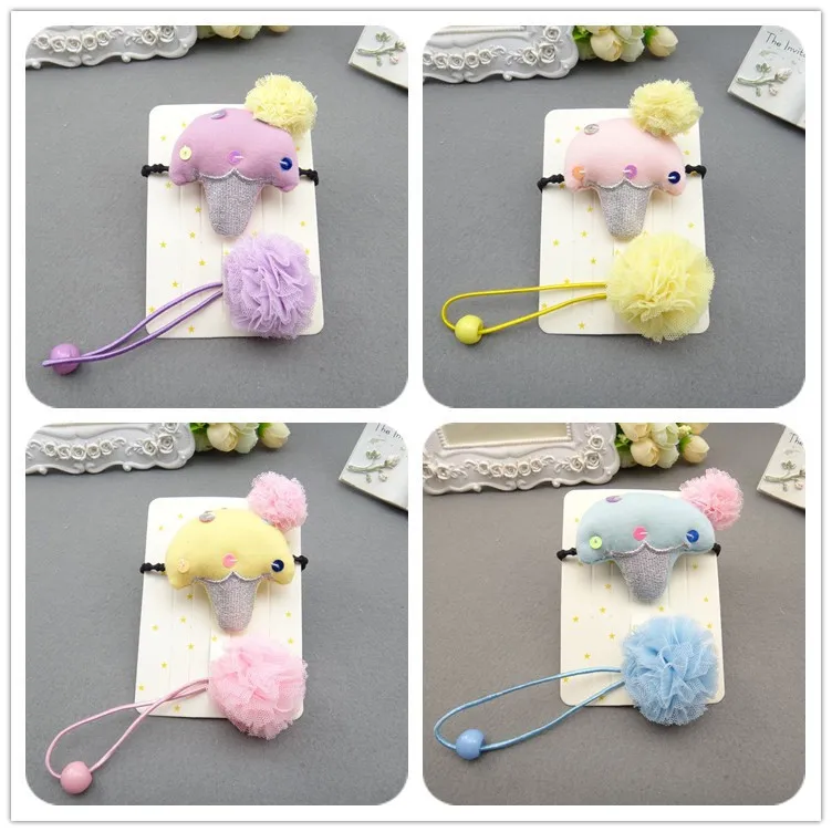 Корейские аксессуары для волос с кружевными шариками и мороженым красочные