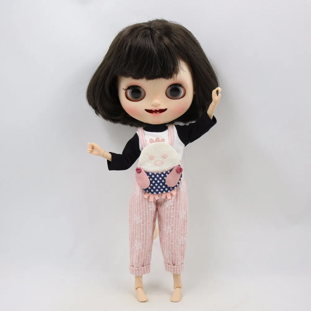 Одежда для куклы ICY DBS Blyth розовый комбинезон с черными рукавами рубашка