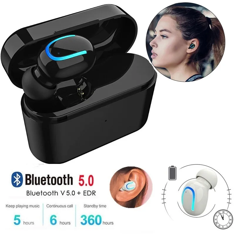 Беспроводные наушники Teamyo Bluetooth невидимые с микрофоном стерео беспроводная