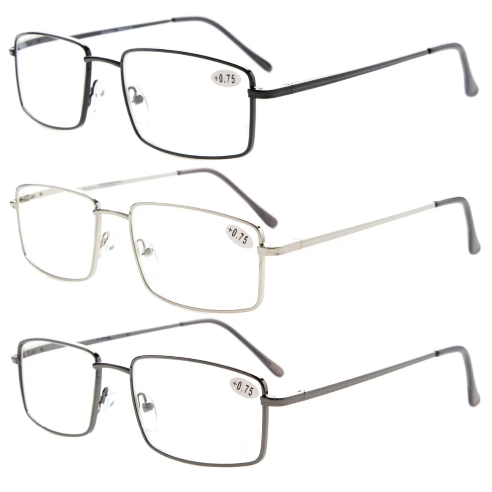 R15023 Mix Eyekepper 3 pack ридеры прямоугольные весенние дужки большие металлические очки